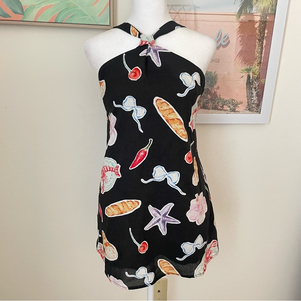 Peppermayo Keira Linen Mini Dress - Black Banchetto - Picture 2 of 4